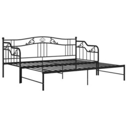 Vidaxl Pull-Out Sofa Bed Frame Without Mattress Black Metal 90X200 Cm - thumbnail 4