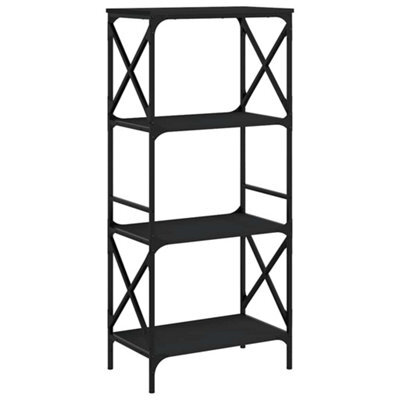 Berkfield Industrial Bookcase 4-Tier Black 59X35X132 Cm Engineered Wood - image 1