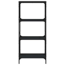 Berkfield Industrial Bookcase 4-Tier Black 59X35X132 Cm Engineered Wood - thumbnail 4