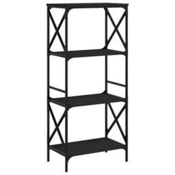 Berkfield Industrial Bookcase 4-Tier Black 59X35X132 Cm Engineered Wood - thumbnail 1