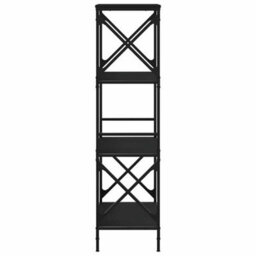 Berkfield Industrial Bookcase 4-Tier Black 59X35X132 Cm Engineered Wood - thumbnail 5