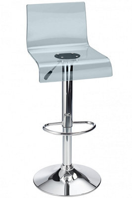 Snazzy Adjustable Acrylic Bar Stool Smoked