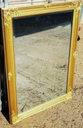 Biznest Large Antique Ornate Decorative Wall Mirror Shabby Chic Flowery Design Gold 104X74Cm - thumbnail 2