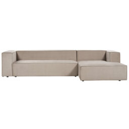 Beliani Corner Sofa 3 Seater Vernon Velvet Taupe Left Hand - thumbnail 1