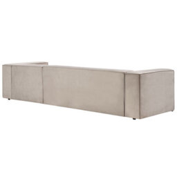 Beliani Corner Sofa 3 Seater Vernon Velvet Taupe Left Hand - thumbnail 6