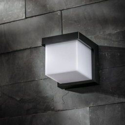 CGC Lighting Cgc Outdoor Outside Security Wall Light Black Cube Led Integrated Led Ip65 Porch Garden - thumbnail 3