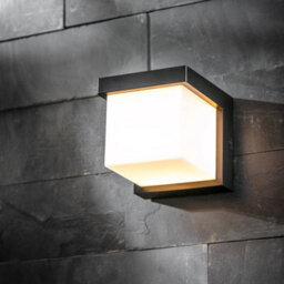 CGC Lighting Cgc Outdoor Outside Security Wall Light Black Cube Led Integrated Led Ip65 Porch Garden - thumbnail 2