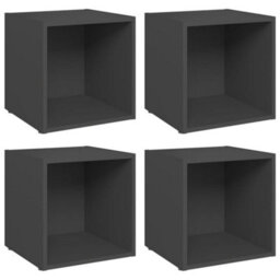 Berkfield Tv Cabinets 4 Pcs Grey 37X35X37 Cm Engineered Wood - thumbnail 2