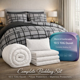 Pamposh Premium Microfiber Double Bedding Bundle Set Duvet Cover, Duvet, 2 Pillow Protectors & Mattress Protector Luxury Hotel Quality - thumbnail 1