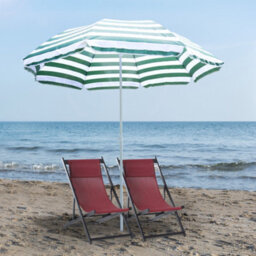 Outsunny Beach Umbrella Parasol Tilt Sun Shade 1.8M Garden - thumbnail 1