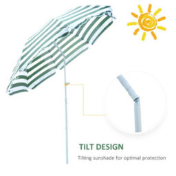 Outsunny Beach Umbrella Parasol Tilt Sun Shade 1.8M Garden - thumbnail 5