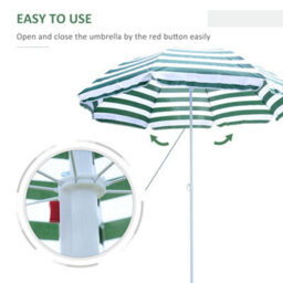 Outsunny Beach Umbrella Parasol Tilt Sun Shade 1.8M Garden - thumbnail 4