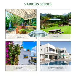 Outsunny Beach Umbrella Parasol Tilt Sun Shade 1.8M Garden - thumbnail 6