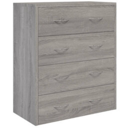 Berkfield Sideboard With 4 Drawers 60X30.5X71 Cm Grey Sonoma - thumbnail 3