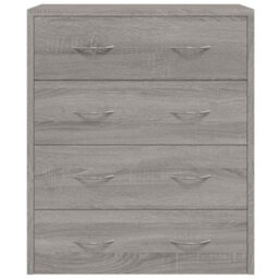 Berkfield Sideboard With 4 Drawers 60X30.5X71 Cm Grey Sonoma - thumbnail 4