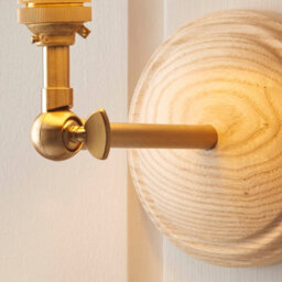 Loops 2 Pack Dimmable Wall Sconce Set - Ash Wood And Brushed Brass Finish With Adjustable Arms - thumbnail 6