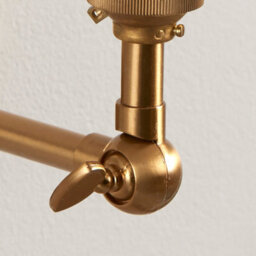 Loops 2 Pack Dimmable Wall Sconce Set - Ash Wood And Brushed Brass Finish With Adjustable Arms - thumbnail 4
