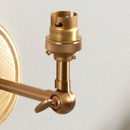 Loops 2 Pack Dimmable Wall Sconce Set - Ash Wood And Brushed Brass Finish With Adjustable Arms - thumbnail 3