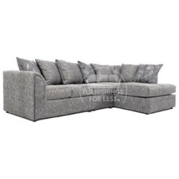 Furnishings For Less UK Byron Dundee Chenille Fabric 5 Seater L Shaped Corner Sofa  Light Grey Right Hand Facing - thumbnail 1