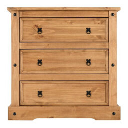 Seconique Corona 3 Drawer Chest In Distressed Waxed Pine - thumbnail 4