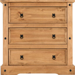 Seconique Corona 3 Drawer Chest In Distressed Waxed Pine - thumbnail 6