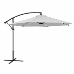Jack Stonehouse Jsh 3M Hanging Banana Cantilever Parasol With Led Lights - Grey - thumbnail 4