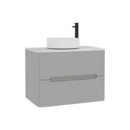 Royal Bathrooms Venice 700mm Dove Grey Wall Mounted Bathroom Countertop Vanity Unit 2 Drawer With Art Basin - thumbnail 7