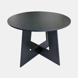 Ohs Angular Round Dining Table Engineered Wood Modern Contemporary - Black - thumbnail 3