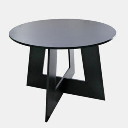Ohs Angular Round Dining Table Engineered Wood Modern Contemporary - Black - thumbnail 5