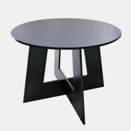 Ohs Angular Round Dining Table Engineered Wood Modern Contemporary - Black - thumbnail 4
