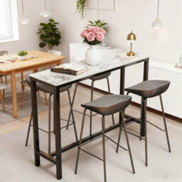 Bar Table Tall 105Cm Tall Cocktail Pub Table For Dining Coffee Apartment Balcony - thumbnail 1