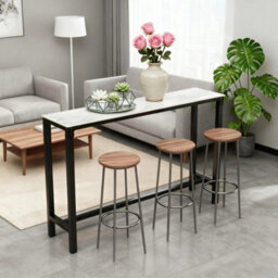 Bar Table Tall 105Cm Tall Cocktail Pub Table For Dining Coffee Apartment Balcony - thumbnail 3
