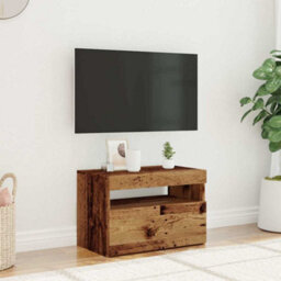 Walplus Tv Cabinet With Led Lights Old Wood 60X35X40 Cm Engineered Wood - thumbnail 4