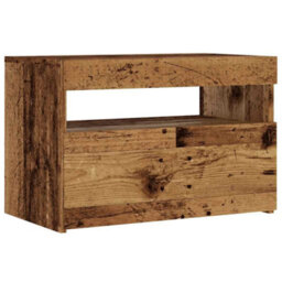 Walplus Tv Cabinet With Led Lights Old Wood 60X35X40 Cm Engineered Wood - thumbnail 7