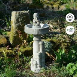 Oakleystone Northern Bamboo Design Stone Cast Birdbath - thumbnail 7