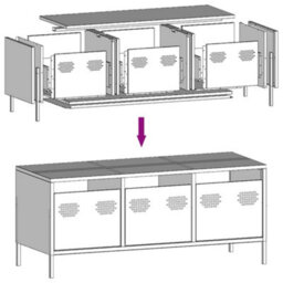 Berkfield Industrial Tv Cabinet Pink 101.5X39X43.5 Cm Cold-Rolled Steel - thumbnail 9