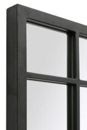Mirroroutlet The Tabula Black Metal Framed Window Wall Or Leaner Mirror 160Cm X 80Cm - thumbnail 6