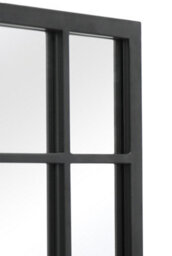 Mirroroutlet The Tabula Black Metal Framed Window Wall Or Leaner Mirror 160Cm X 80Cm - thumbnail 5