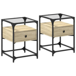 Berkfield Bedside Cabinets 2 Pcs Sonoma Oak 40X40X55 Cm Engineered Wood - thumbnail 2