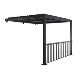 Sweeek - Lean To Pergola With Louvered Roof Aluminium 3 X 3M Palace + Counter 3M Anthracite - thumbnail 2