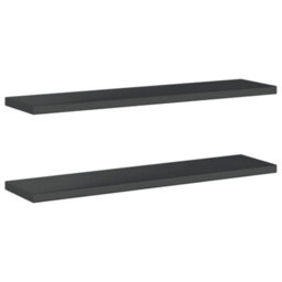 Berkfield Wall Shelves 2 Pcs 100X23.5X3 Cm Black Stainless Steel - thumbnail 7