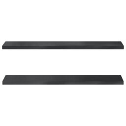 Berkfield Wall Shelves 2 Pcs 100X23.5X3 Cm Black Stainless Steel - thumbnail 5