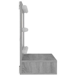 Berkfield Mirror Cabinet With Led Grey Sonoma 60X31.5X62 Cm - thumbnail 6