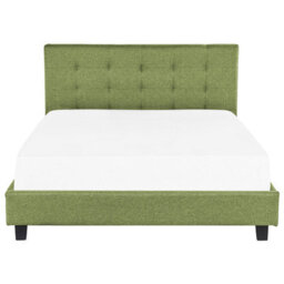Beliani Bed Fabric La Rochelle 180 X 200 Cm (Eu Super King) Green - thumbnail 4