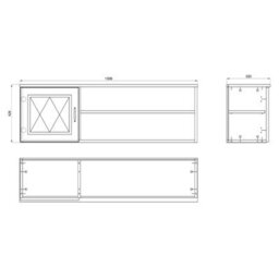 Heze Furniture Provenza 1 Door Shelf Wall Unit Rustic Style - Stone Oak / White Matt - thumbnail 5