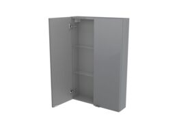 GoodHome Imandra Compact Gloss Grey Bathroom Double Wall Cabinet (H)90Cm (W)60Cm - thumbnail 3