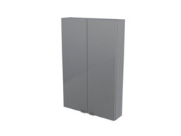 GoodHome Imandra Compact Gloss Grey Bathroom Double Wall Cabinet (H)90Cm (W)60Cm - thumbnail 1