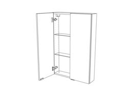 GoodHome Imandra Compact Gloss Grey Bathroom Double Wall Cabinet (H)90Cm (W)60Cm - thumbnail 5