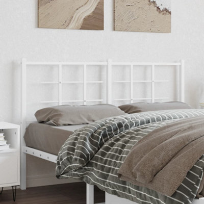 Berkfield Metal Headboard White 135 Cm - image 1