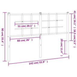 Berkfield Metal Headboard White 135 Cm - thumbnail 6